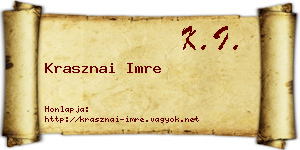 Krasznai Imre névjegykártya